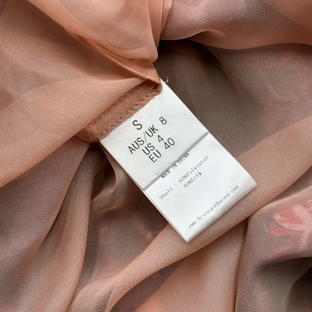 🆕 BRONX & BANCO 🧿 NWOT Bedouin Coastal Mini Dress, Rose Burnout - Sz S US 4 - Picture 17 of 17